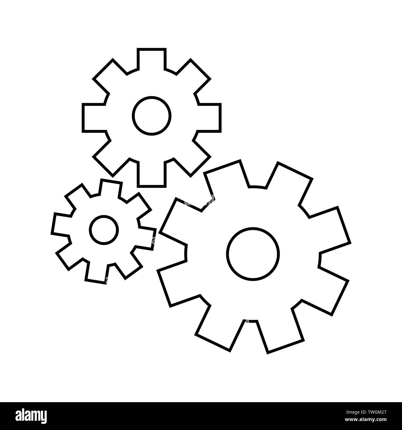 gears wheels engine on white backgropund vector illustration Stock ...