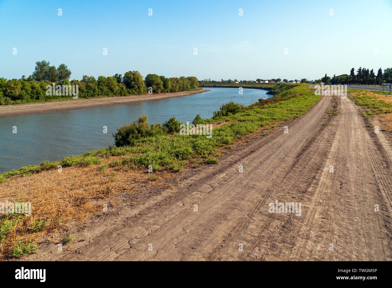 Dirt road along the river Stock Photo - Alamy