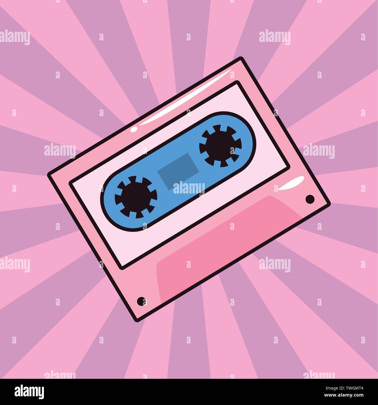 cassette comic pop art on white background vector illustration Stock ...