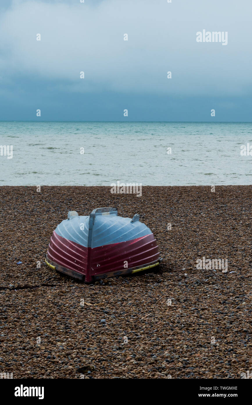 Wooden rowing boat on beach hi-res stock photography and images - Alamy