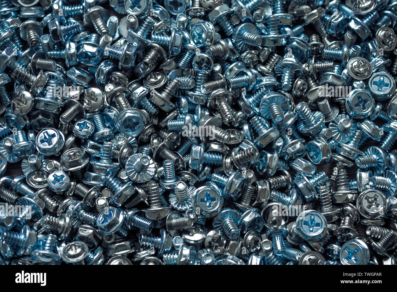 Bolts and screws with hats for fixing various elements including
