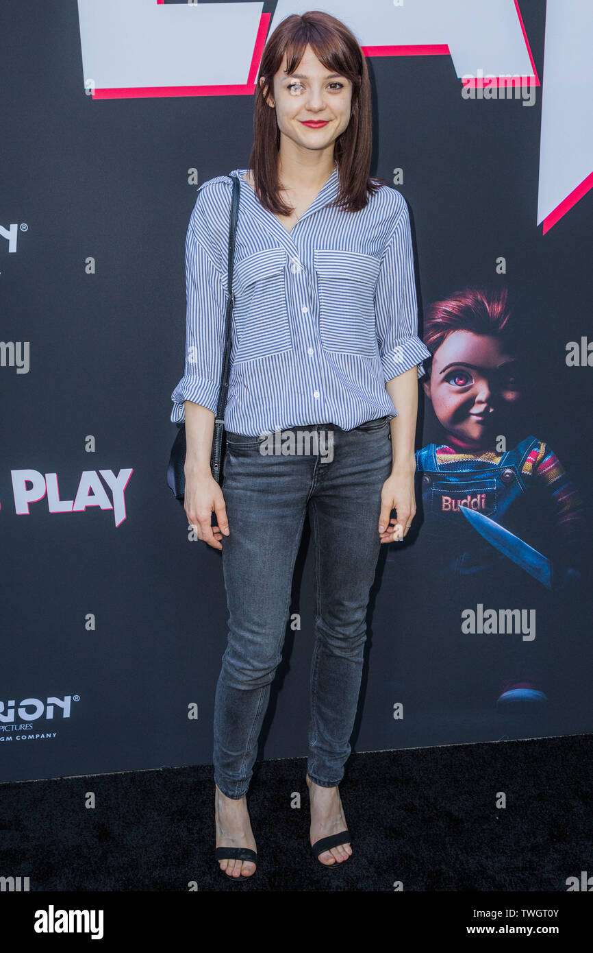 Hollywood, United States. 19th June, 2019. HOLLYWOOD, LOS ANGELES, CALIFORNIA, USA - JUNE 19: Kathryn Prescott arrives at the Los Angeles Premiere Of Orion Pictures And United Artists Releasing's 'Child's Play' held at ArcLight Hollywood on June 19, 2019 in Hollywood, Los Angeles, California, United States. (Photo by Rudy Torres/Image Press Agency) Credit: Image Press Agency/Alamy Live News Stock Photo