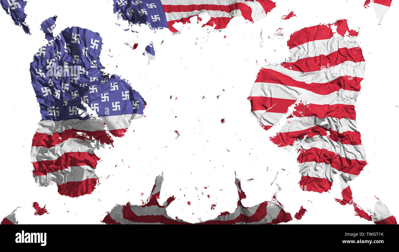 Scattered United States America Nazi flag Stock Photo