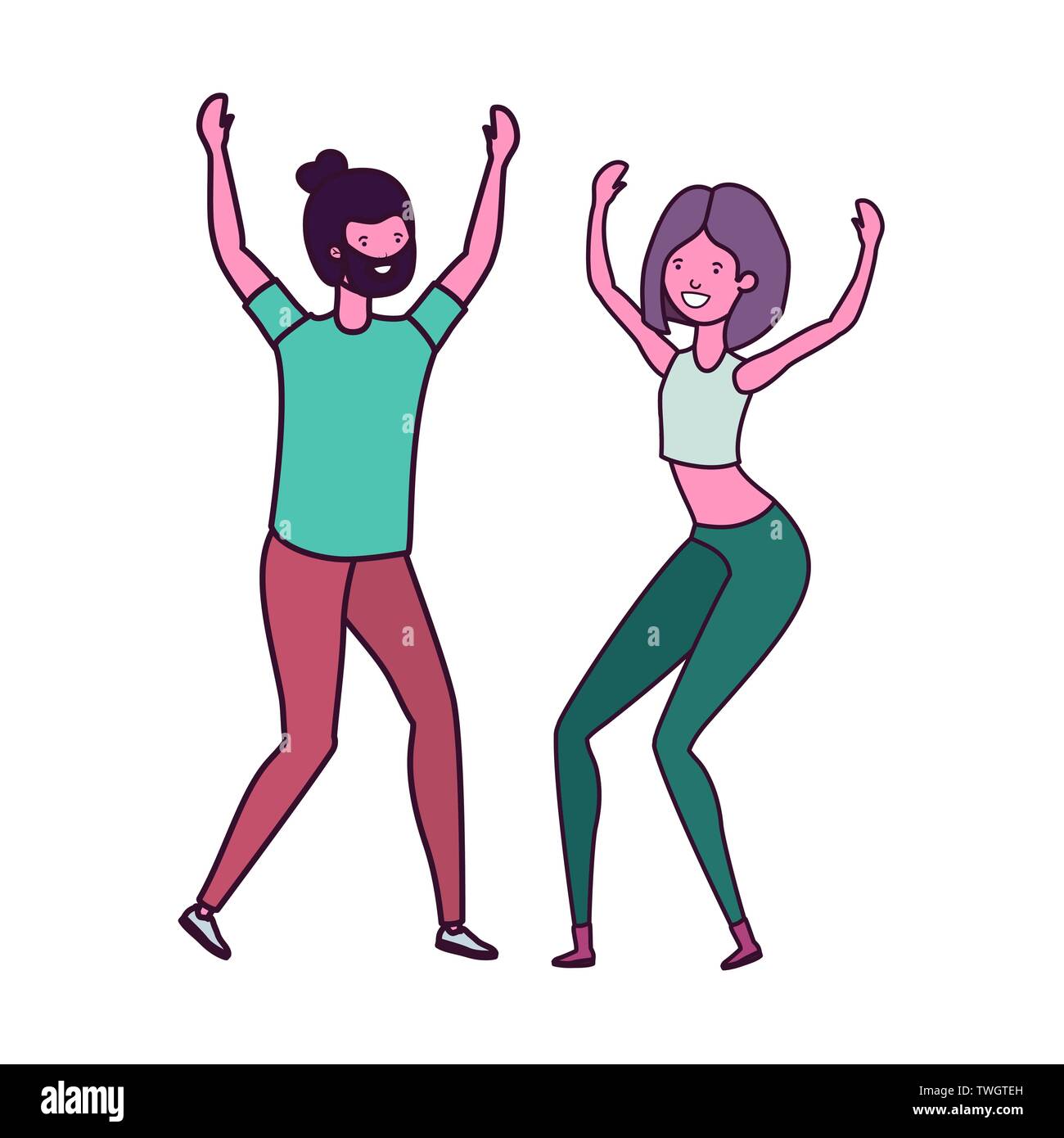 young couple dancing in white background Stock Vector Image & Art - Alamy