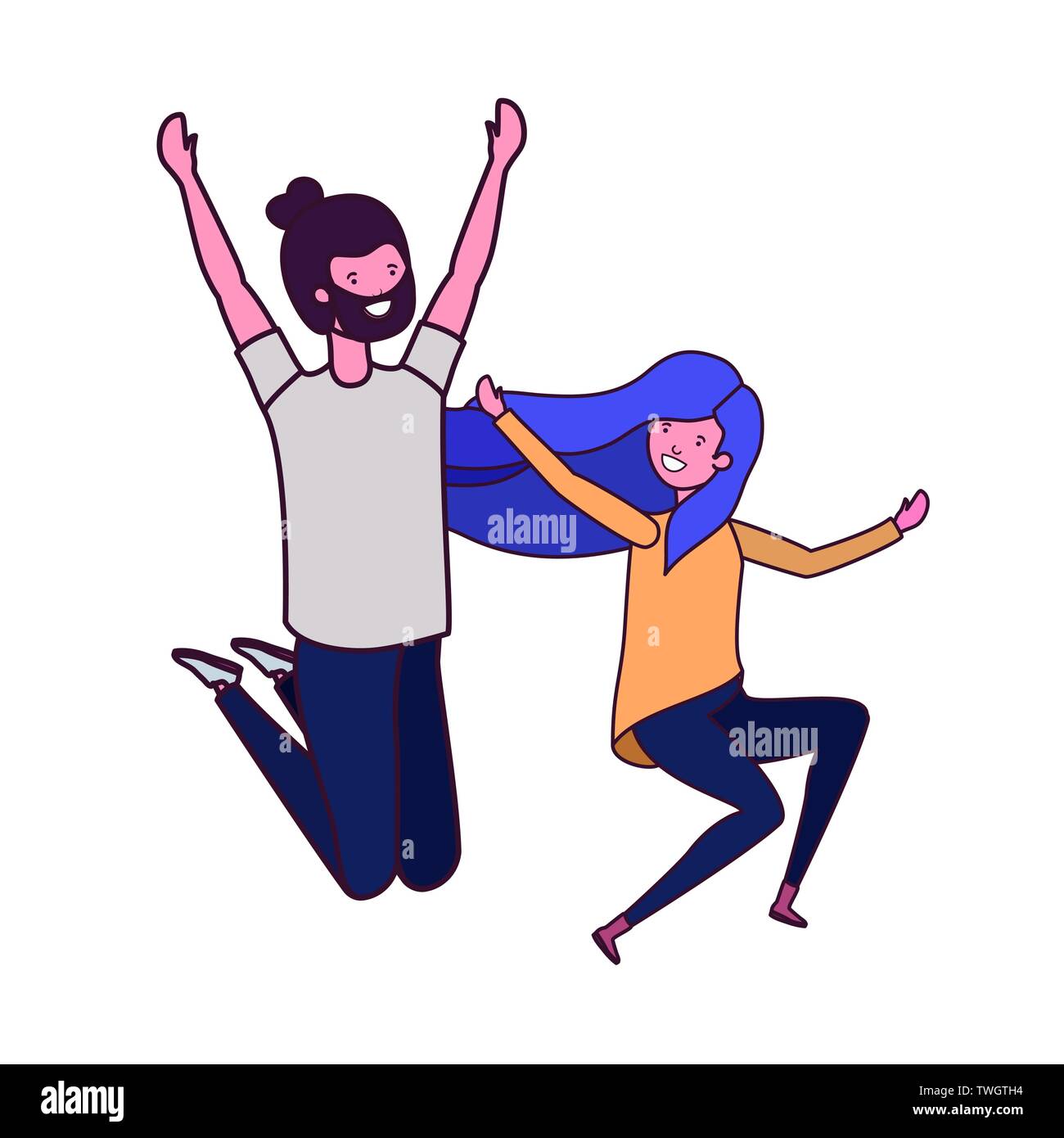 young couple dancing in white background Stock Vector Image & Art - Alamy