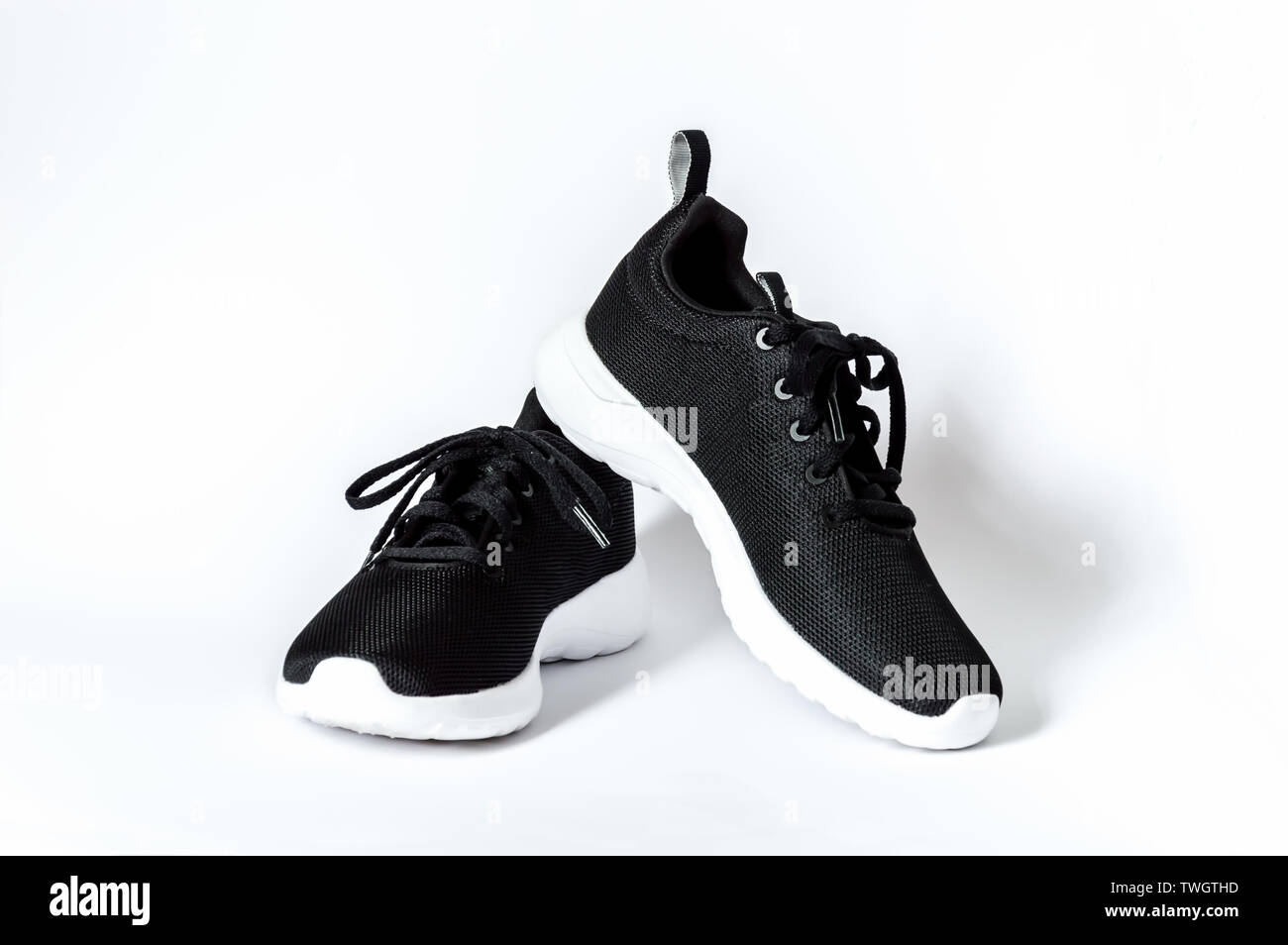 Black running shoes with white soles sale
