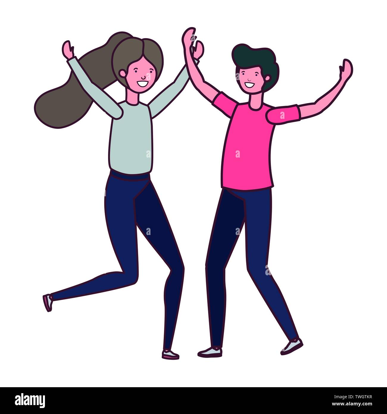 young couple dancing in white background Stock Vector Image & Art - Alamy