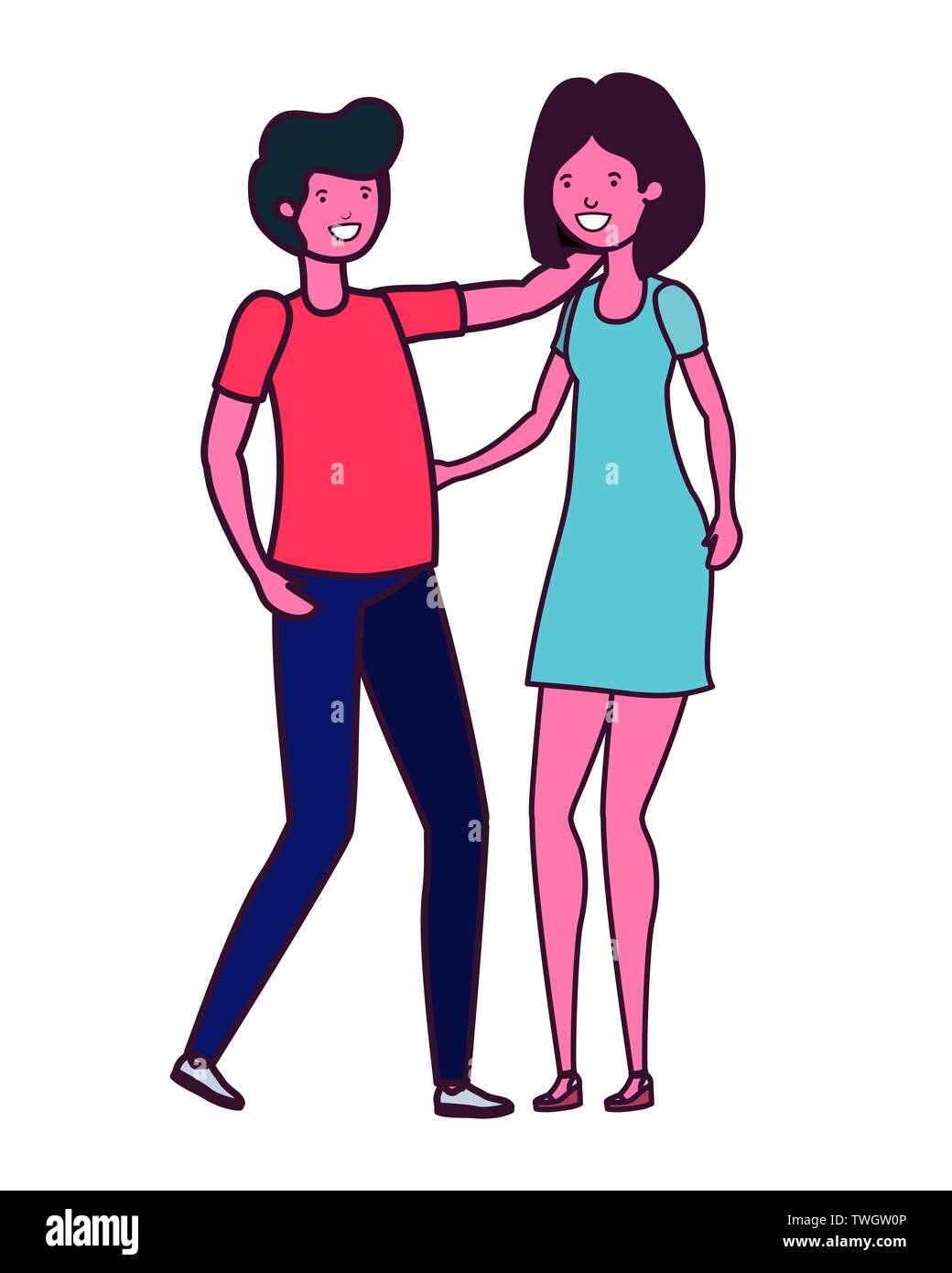 young couple dancing in white background Stock Vector Image & Art - Alamy