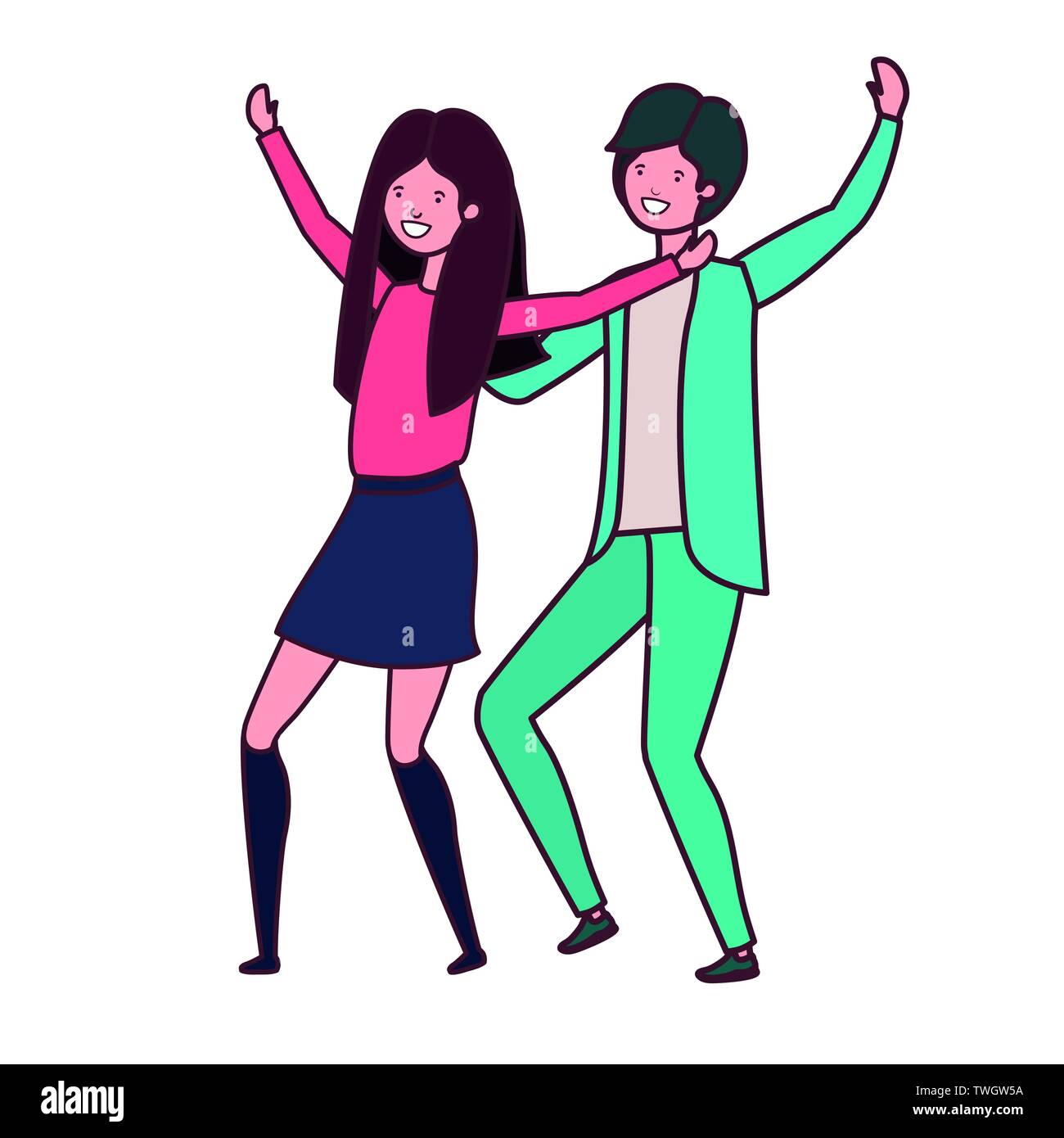 young couple dancing in white background Stock Vector Image & Art - Alamy