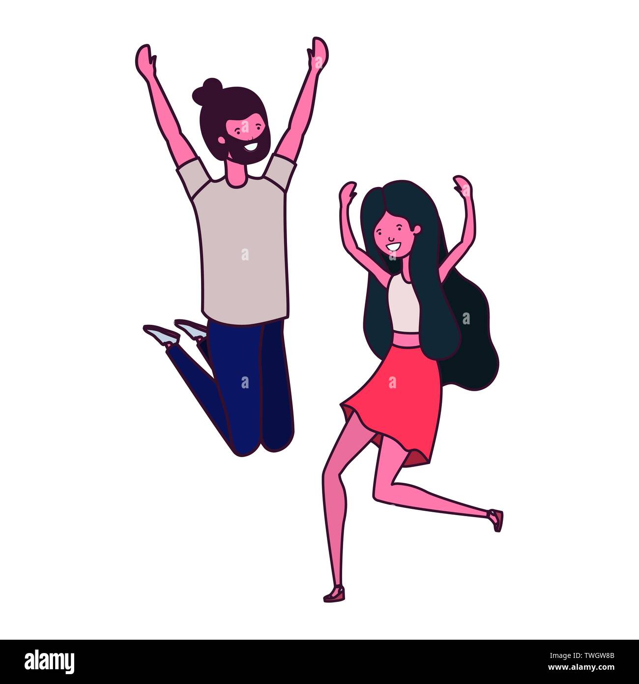young couple dancing in white background Stock Vector Image & Art - Alamy