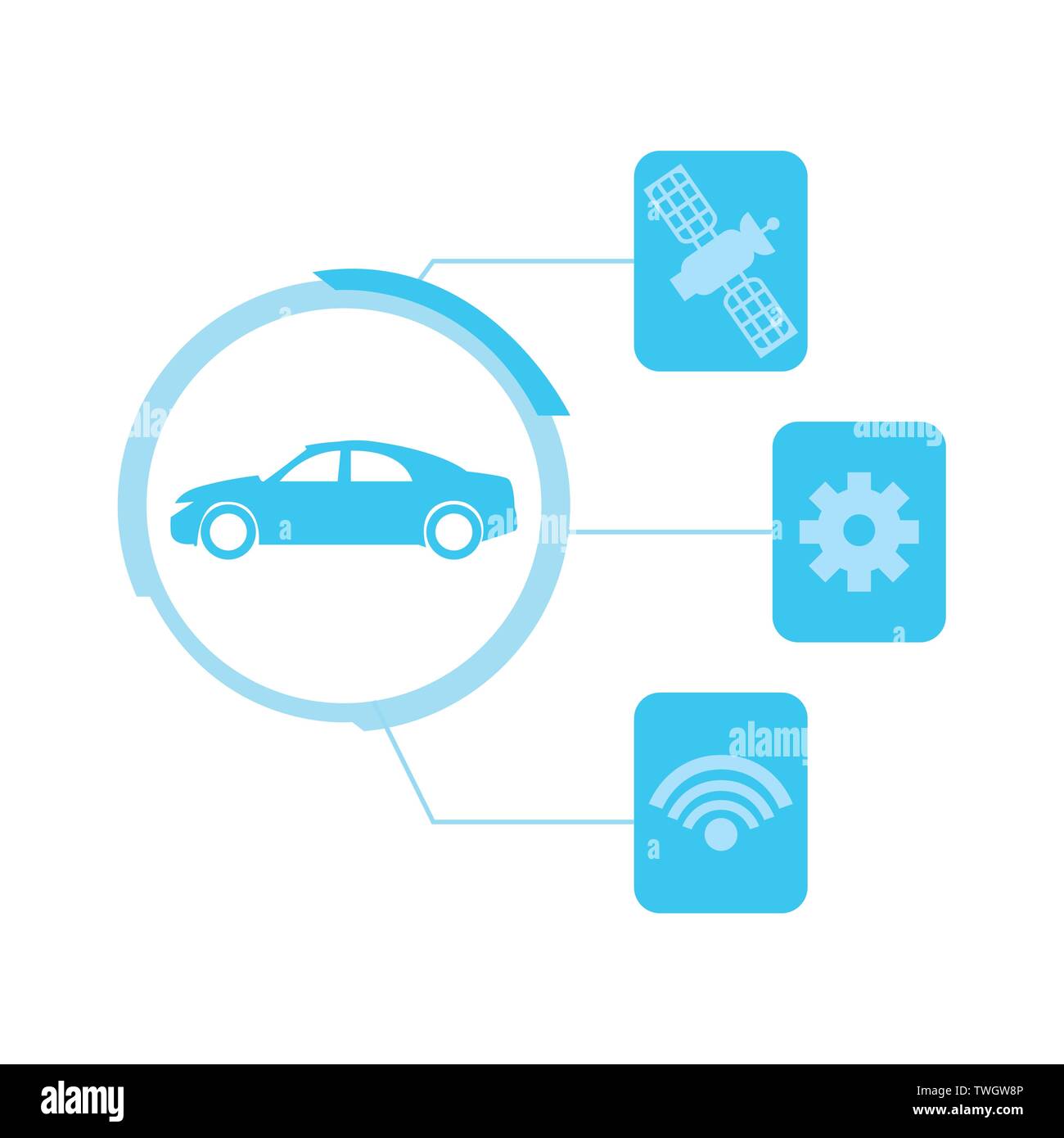 autonomous smart car vector illustration design image Stock Vector ...