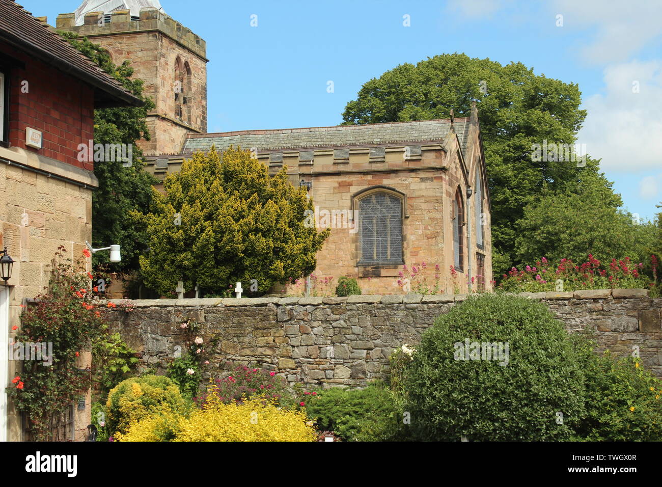 Hawarden is a small village in Deeside, Clwyd, Wales, on the Welsh/English border Stock Photo
