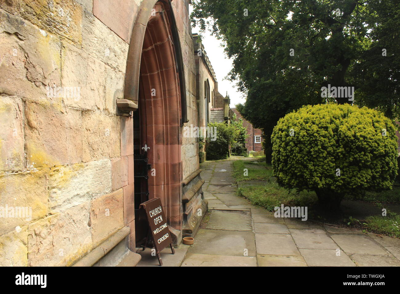 Hawarden is a small village in Deeside, Clwyd, Wales, on the Welsh/English border Stock Photo