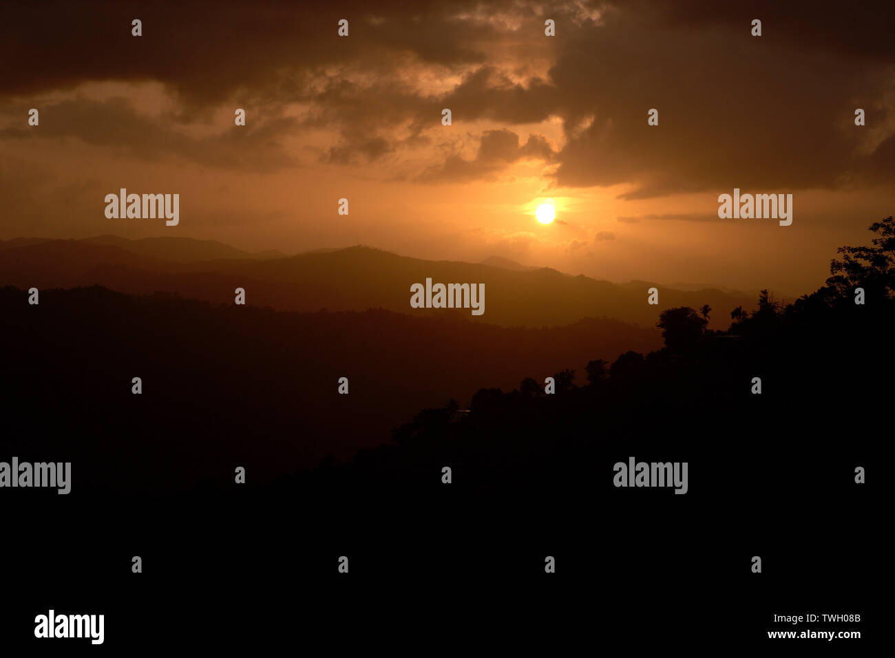 Atardecer desde Orocovis PR Stock Photo