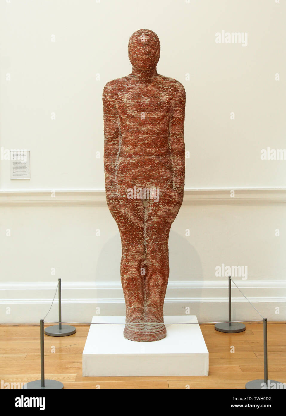 Maquette (sculptors small preliminary model) for Antony Gormley's Leeds Brick Man, in Leeds Art Gallery, Yorkshire, UK. Stock Photo