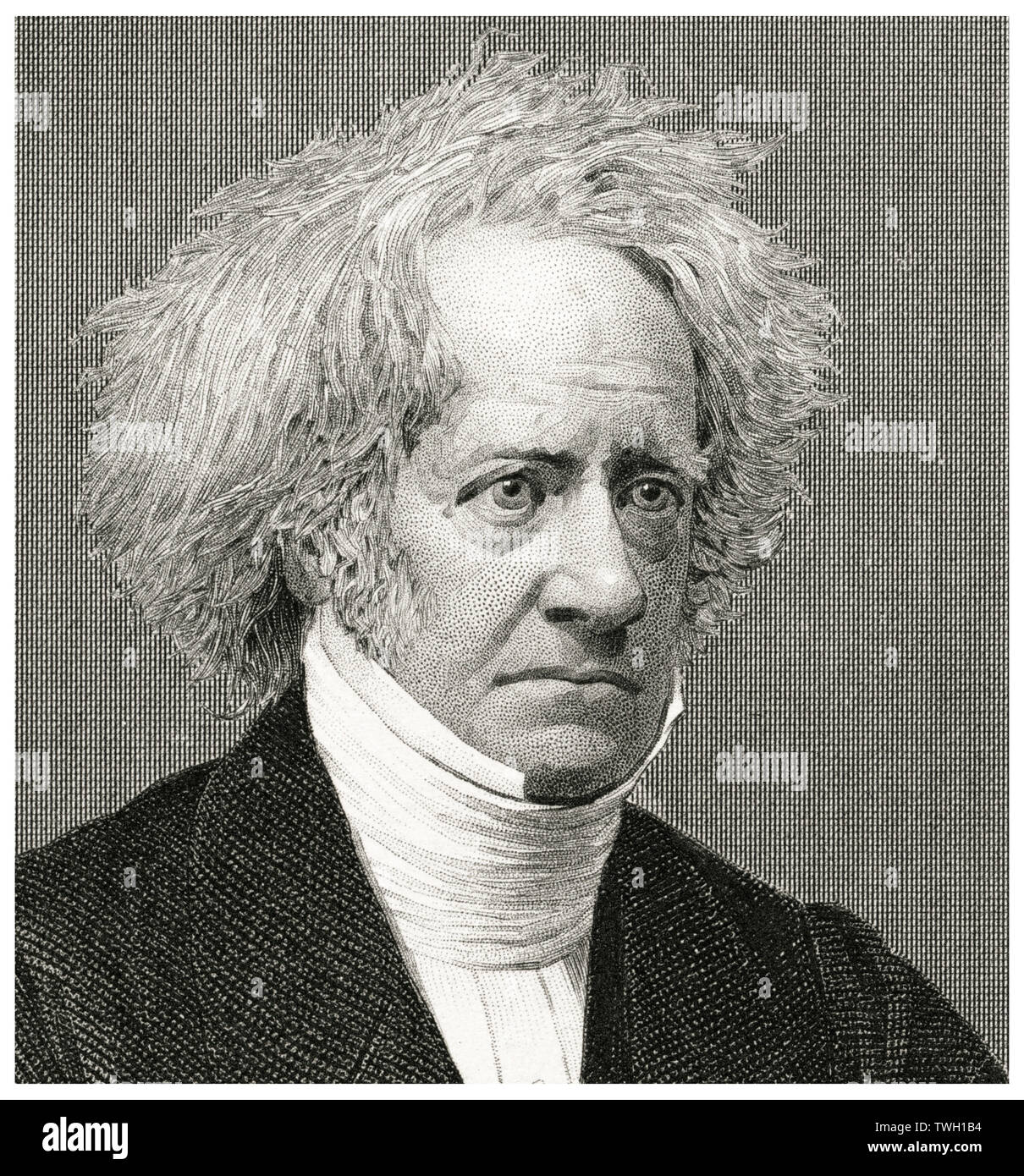 Sir John Frederick William Herschel, 1st Baronet (1792-1871), English Polymath who Invented the Blue Print, Head and Shoulders Portrait, Steel Engraving, Portrait Gallery of Eminent Men and Women of Europe and America by Evert A. Duyckinck, Published by Henry J. Johnson, Johnson, Wilson & Company, New York, 1873 Stock Photo