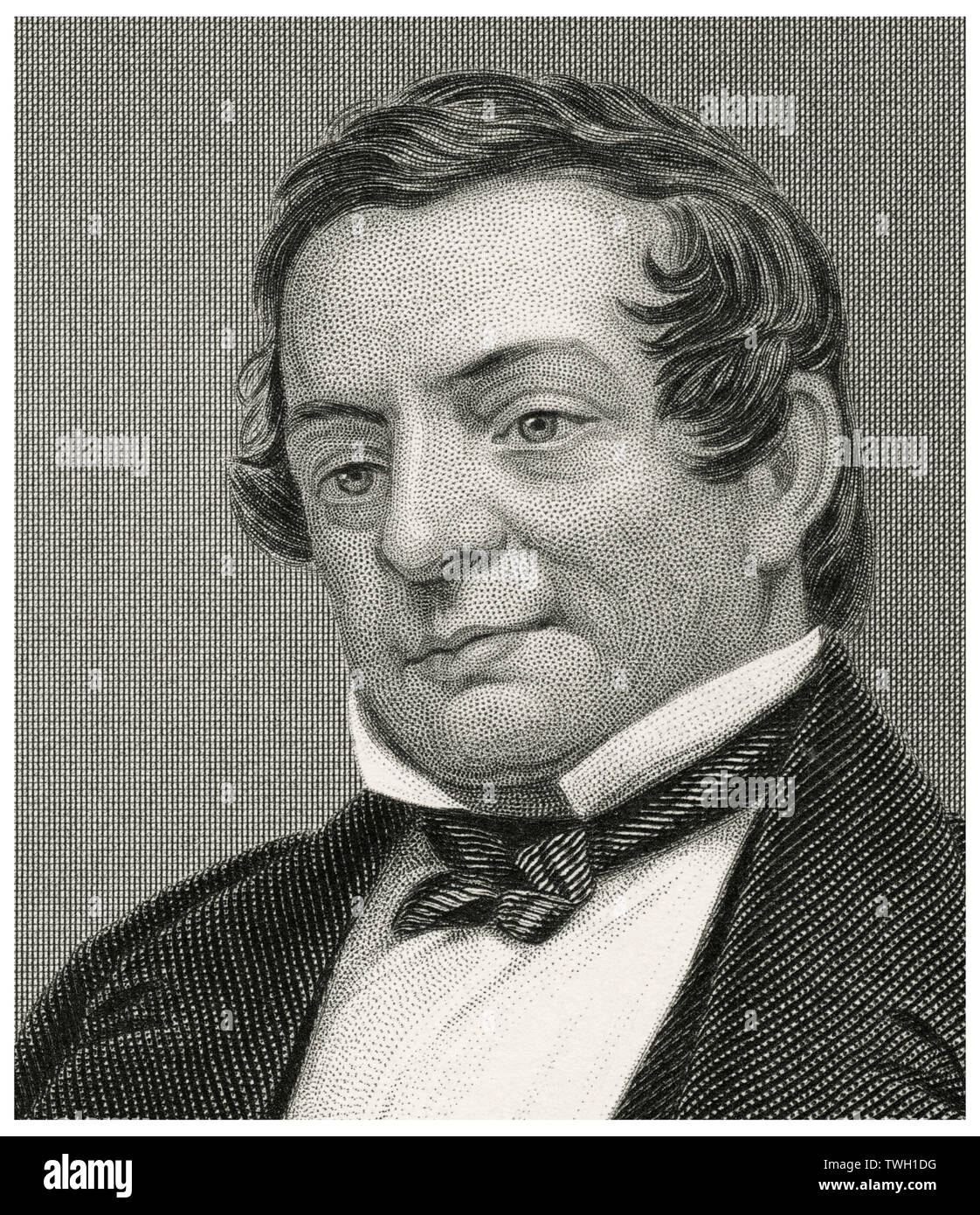 Washington Irving (1783-1859), American Writer and Diplomat, Head and Shoulders Portrait, Steel Engraving, Portrait Gallery of Eminent Men and Women of Europe and America by Evert A. Duyckinck, Published by Henry J. Johnson, Johnson, Wilson & Company, New York, 1873 Stock Photo