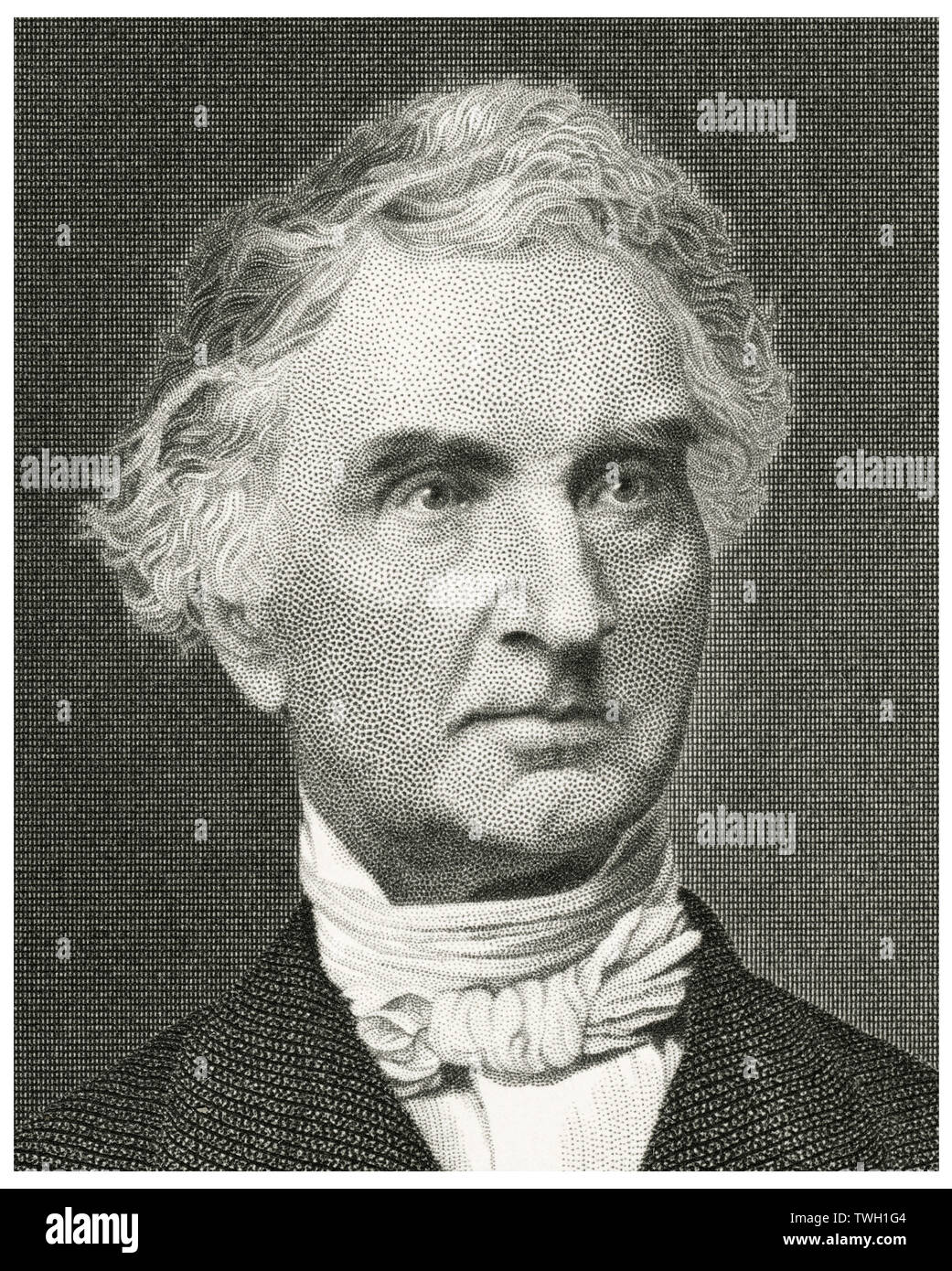 Justus, Baron von Liebig (1803-73), German Chemist, Made Significant Contributions to the Analysis of Organic Compounds, the Organization of Laboratory-based Chemistry Education, and the Application of Chemistry to Biology and Agriculture, head and Shoulders Portrait, Steel Engraving, Portrait Gallery of Eminent Men and Women of Europe and America by Evert A. Duyckinck, Published by Henry J. Johnson, Johnson, Wilson & Company, New York, 1873 Stock Photo