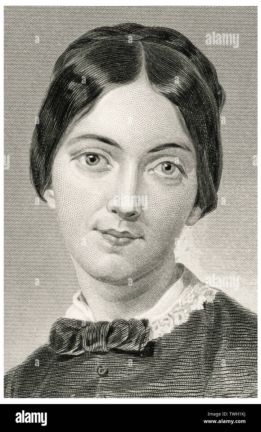 Frances Sargent Osgood (1811-50), American Poet, Head and Shoulders Portrait, Steel Engraving, Portrait Gallery of Eminent Men and Women of Europe and America by Evert A. Duyckinck, Published by Henry J. Johnson, Johnson, Wilson & Company, New York, 1873 Stock Photo