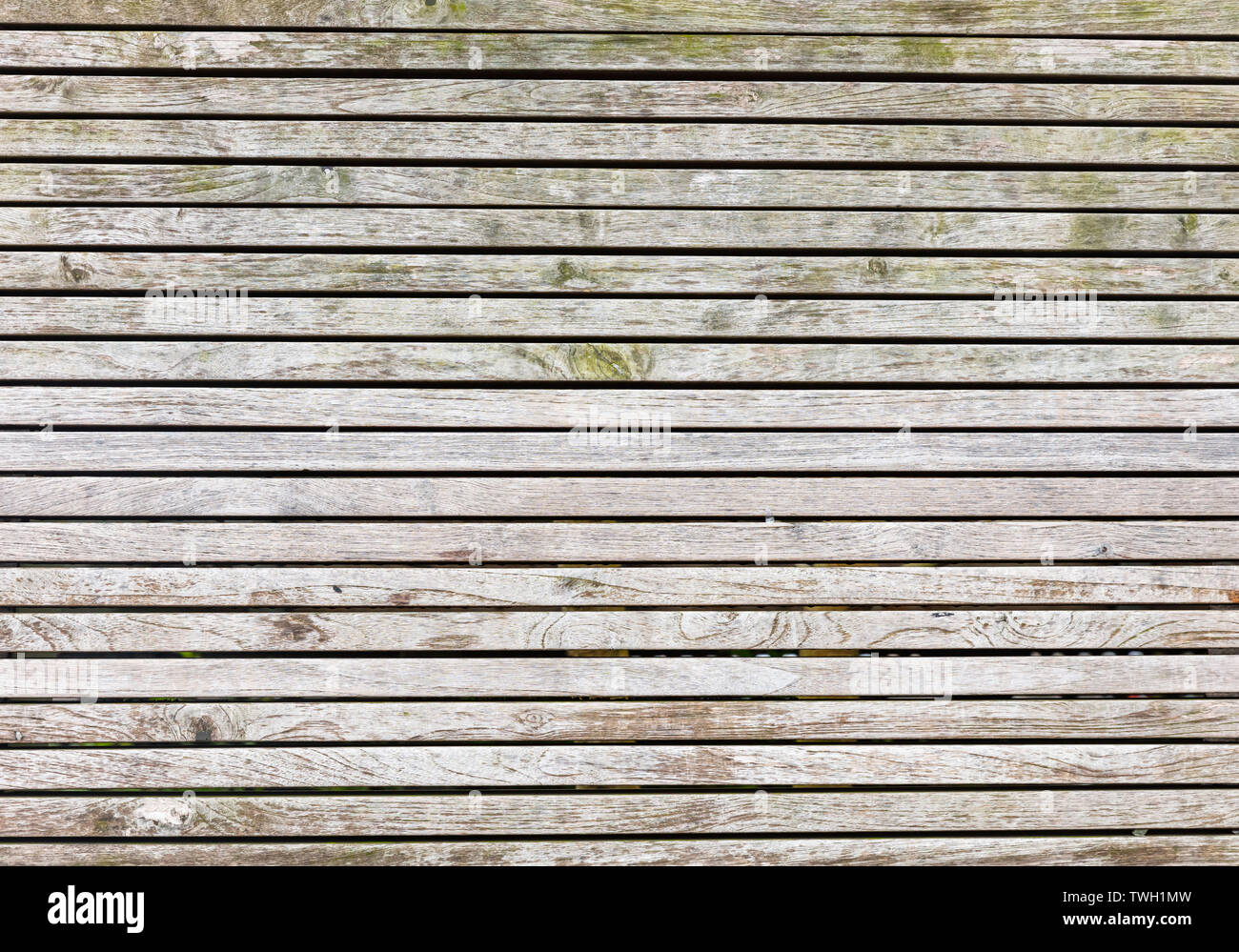 Wooden planks, natural color, floor or wall, horizontal stripes, texture, background Stock Photo