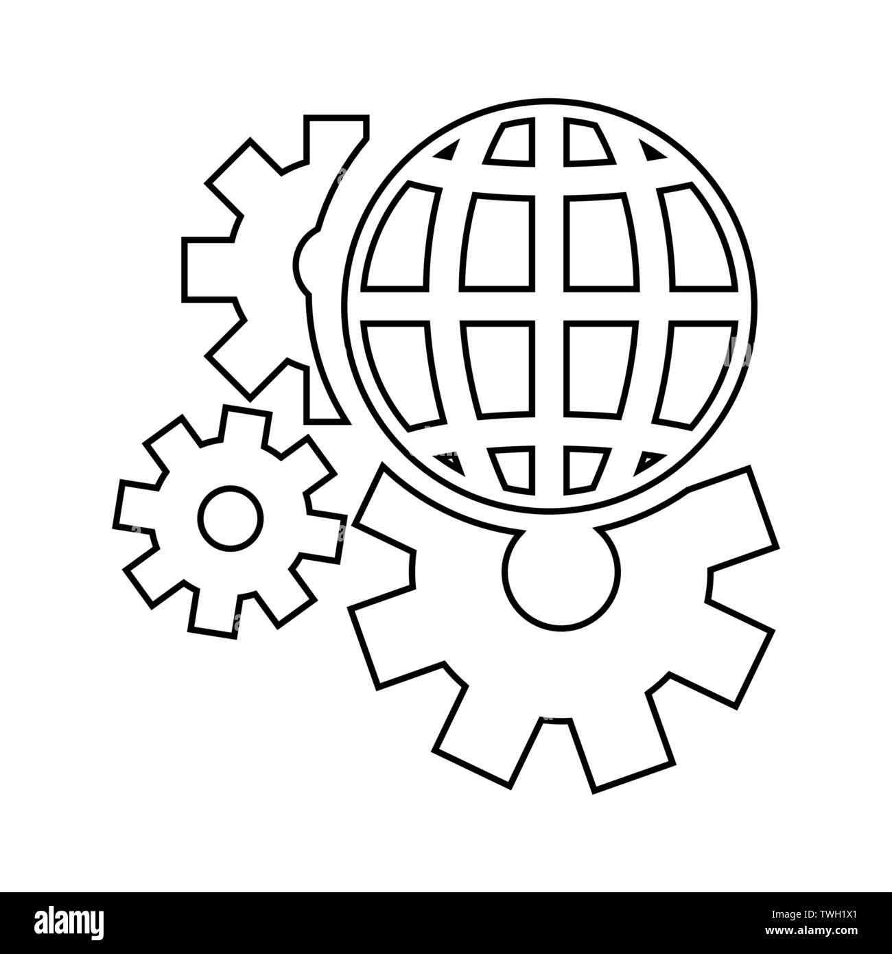world settings gears on white background vector illustration Stock Vector