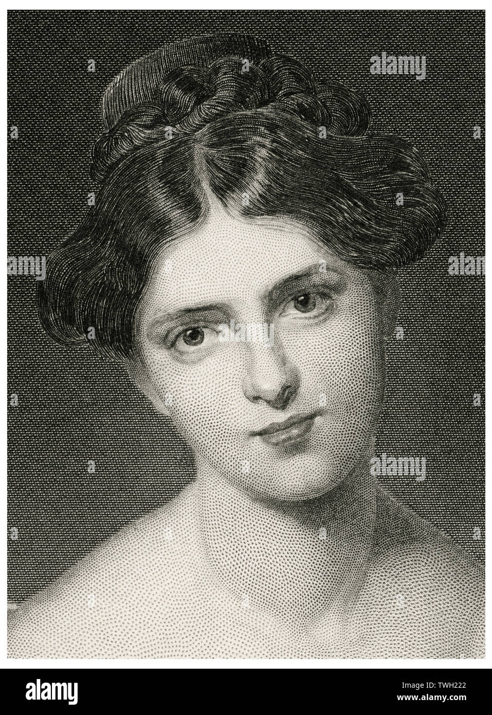Frances Anne 'Fanny' Kemble (1809-93), British Actress, Head and Shoulders Portrait, Steel Engraving, Portrait Gallery of Eminent Men and Women of Europe and America by Evert A. Duyckinck, Published by Henry J. Johnson, Johnson, Wilson & Company, New York, 1873 Stock Photo