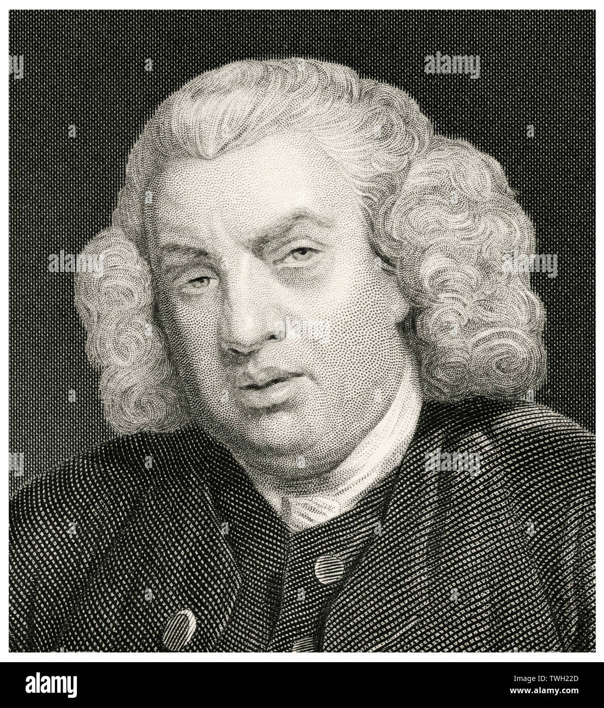 Samuel Johnson(1709-840), 18th Century English Writer, Head and Shoulders Portrait, Steel Engraving, Portrait Gallery of Eminent Men and Women of Europe and America by Evert A. Duyckinck, Published by Henry J. Johnson, Johnson, Wilson & Company, New York, 1873 Stock Photo