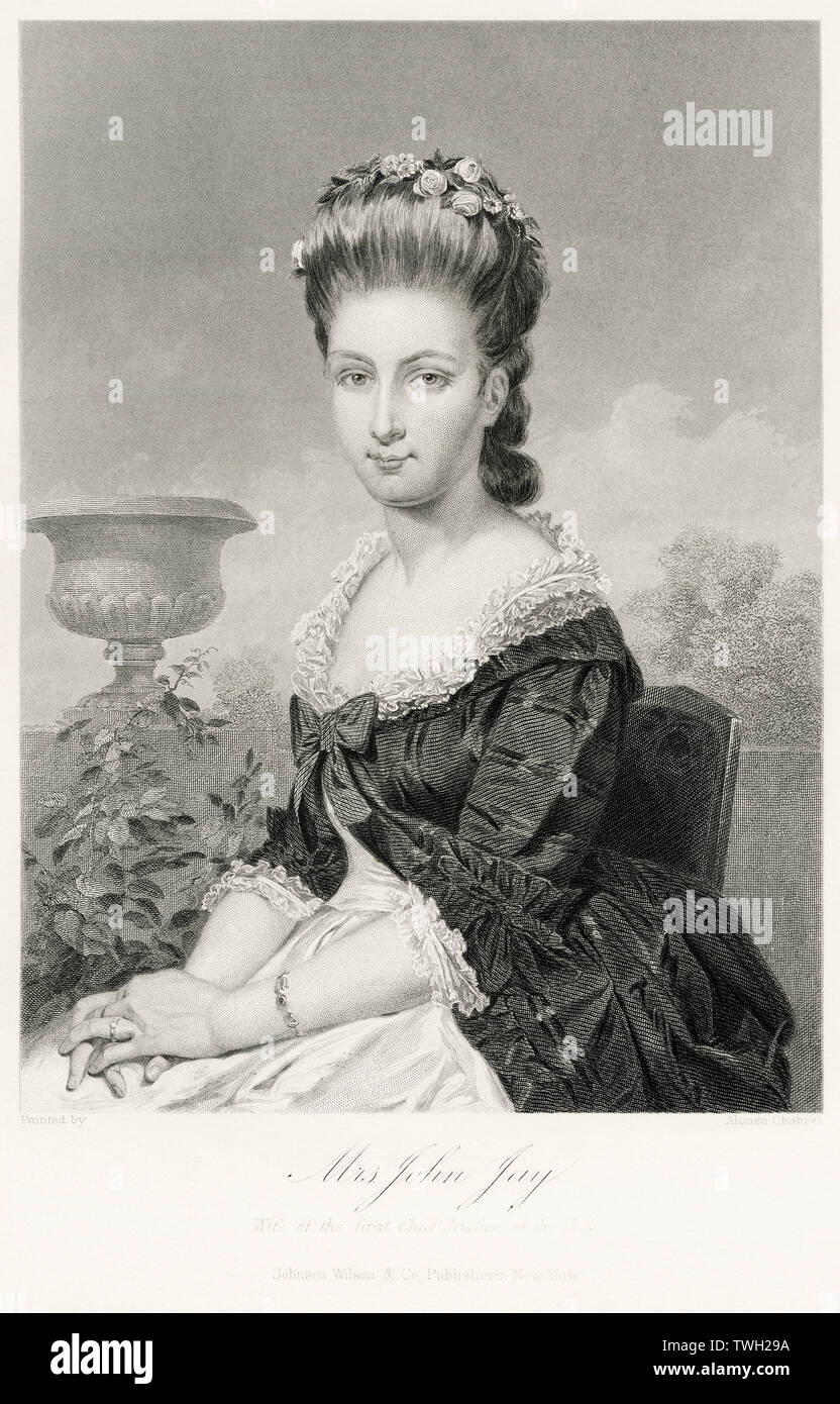 Sarah Van Brugh Livingston Jay 1756 1802 Wife Of Founding Father John Jay Seated Portrait Steel Engraving Portrait Gallery Of Eminent Men And Women Of Europe And America By Evert A Duyckinck Published