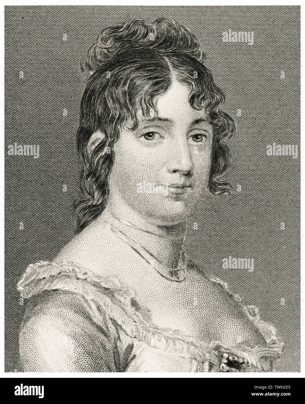 Dolley Todd Madison (1768-1849), Wife of 4th U.S. President James Madison, Head and Shoulders Portrait, Steel Engraving, Portrait Gallery of Eminent Men and Women of Europe and America by Evert A. Duyckinck, Published by Henry J. Johnson, Johnson, Wilson & Company, New York, 1873 Stock Photo