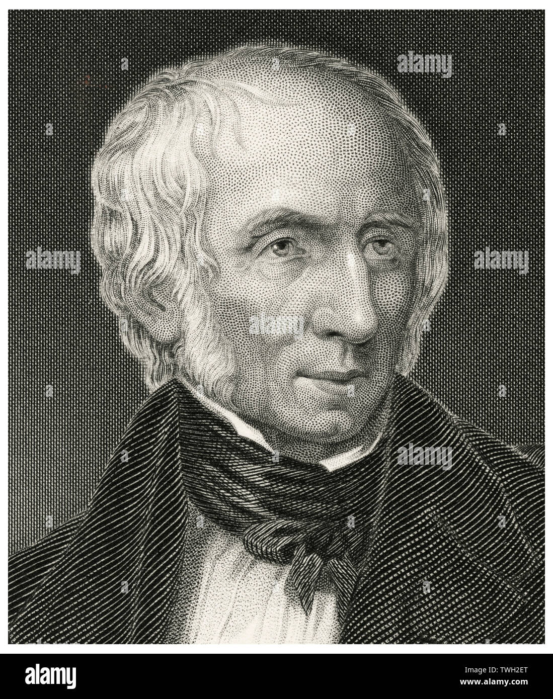 William Wordsworth (1770-1850), English Romantic Poet, Head and Shoulders Portrait, Steel Engraving, Portrait Gallery of Eminent Men and Women of Europe and America by Evert A. Duyckinck, Published by Henry J. Johnson, Johnson, Wilson & Company, New York, 1873 Stock Photo