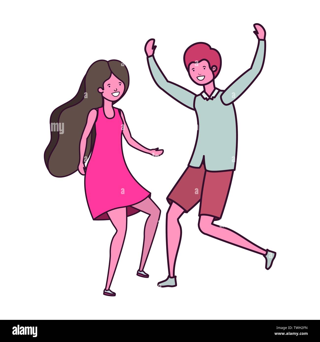 young couple dancing in white background Stock Vector Image & Art - Alamy