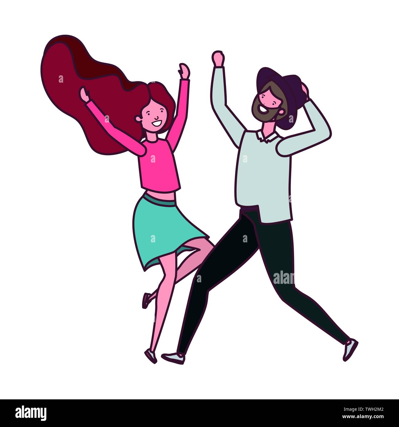 young couple dancing in white background Stock Vector Image & Art - Alamy