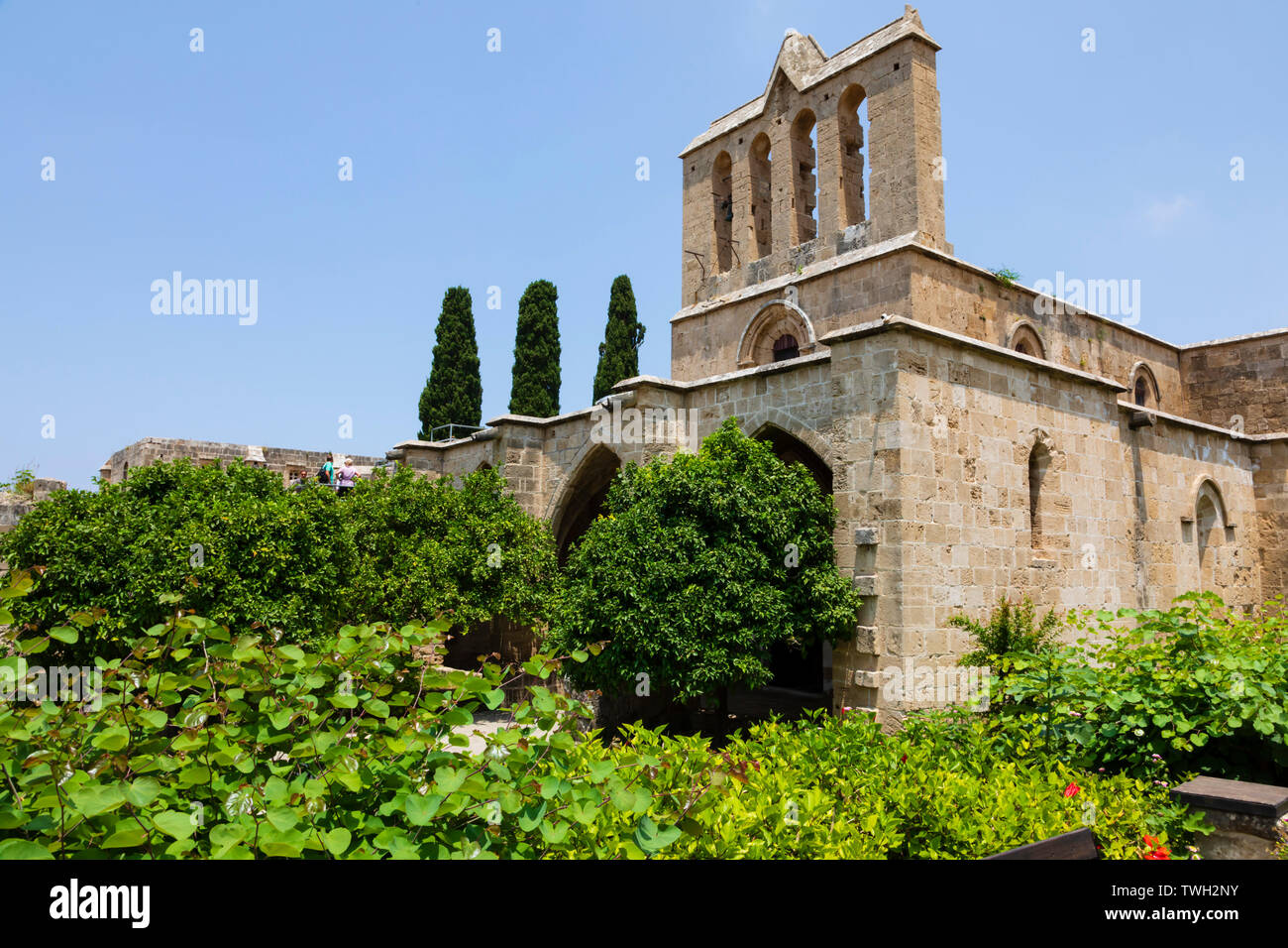 Bellapais Abbey on the Kyrenia Range, Turkish Republic of Northern Cyprus. Stock Photo
