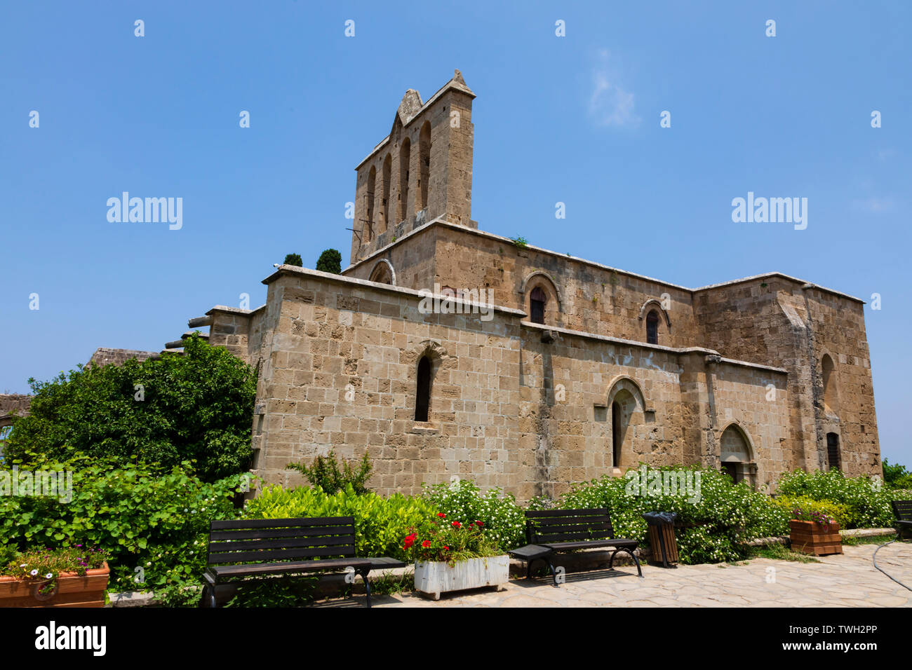 Bellapais Abbey on the Kyrenia Range, Turkish Republic of Northern Cyprus. Stock Photo