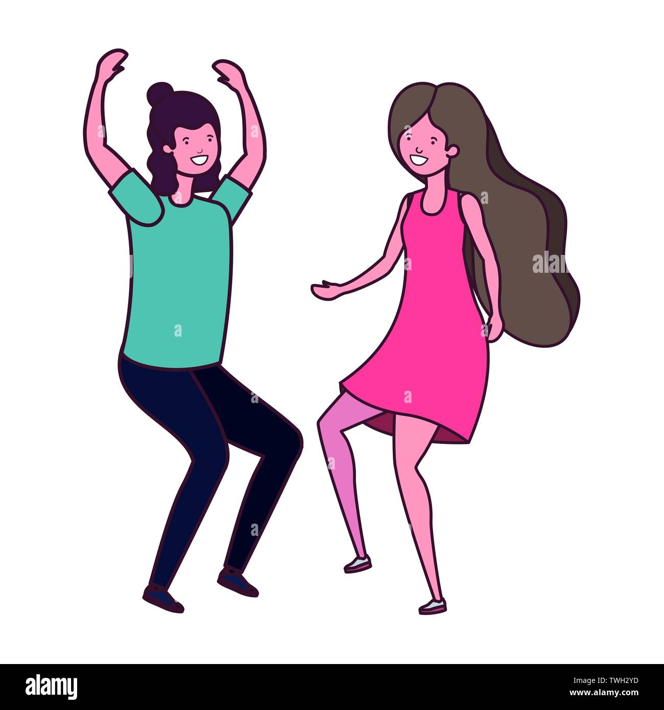young couple dancing in white background Stock Vector Image & Art - Alamy