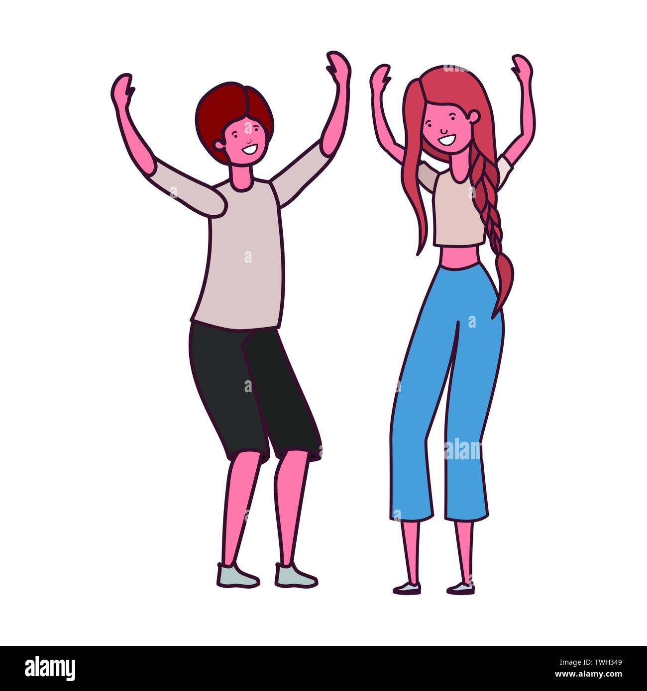 young couple dancing in white background Stock Vector Image & Art - Alamy