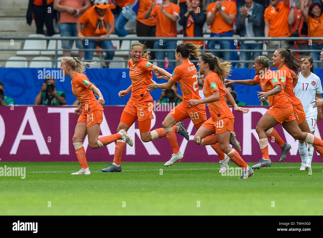 20 june 2019 Reims, France Soccer Women's World Cup France 2019: The Netherlands v Canada  Anouk Dekker of The Netherlands scored Stock Photo