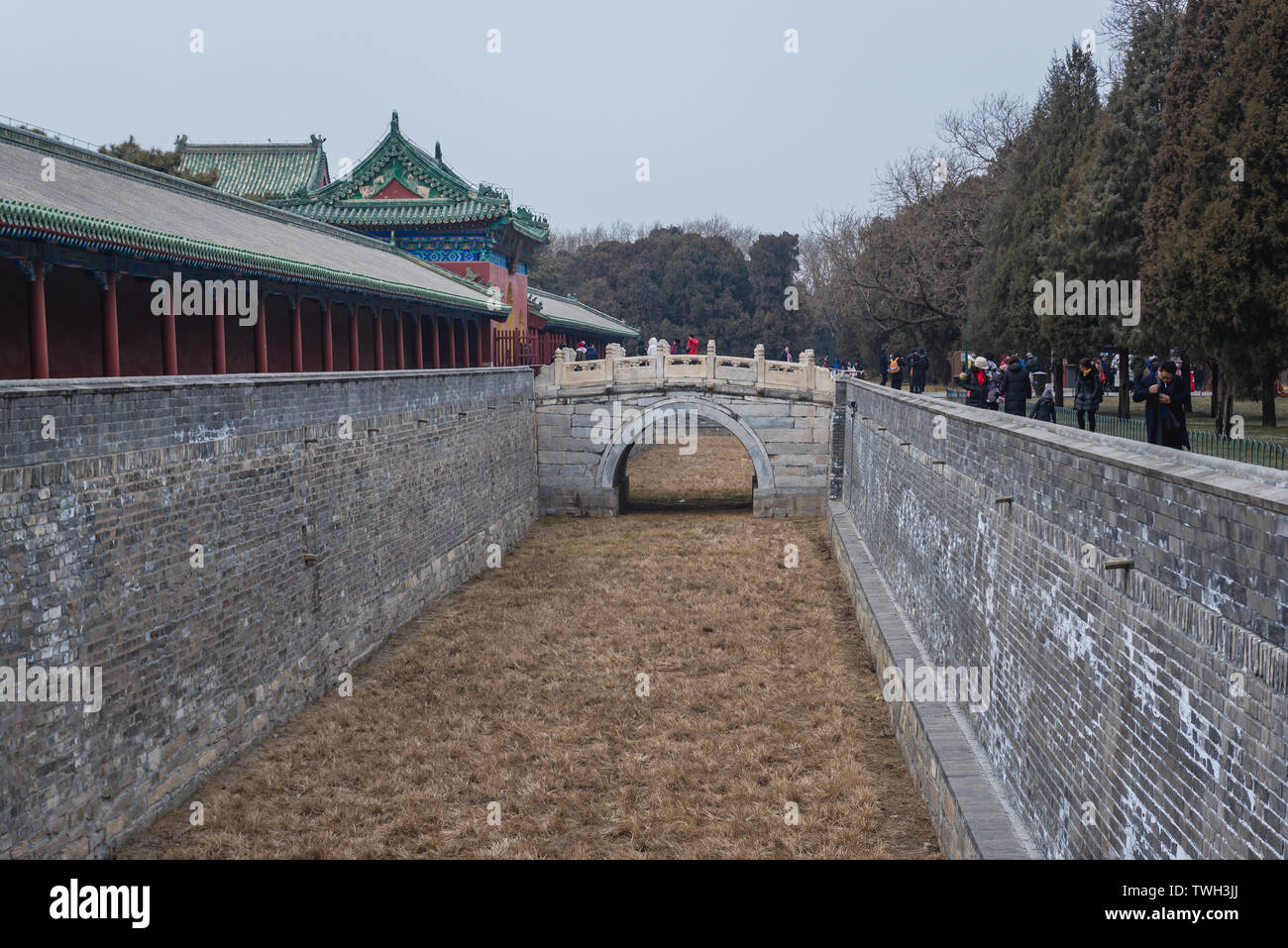 Moast around Hall of Abstinence in Temple of Heaven in Beijing, China