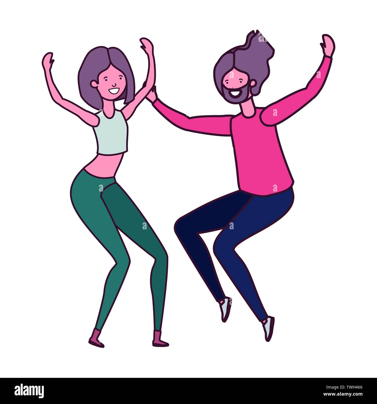 young couple dancing in white background Stock Vector Image & Art - Alamy