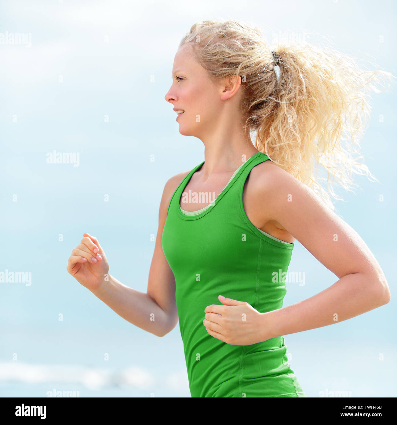 Blonde fitness model hi-res stock photography and images - Alamy