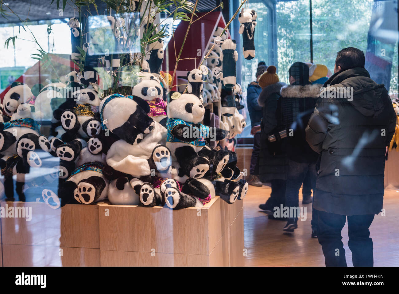 Souvenir shop in Panda House in Beijing Zoo in Beijing city, China Stock Photo