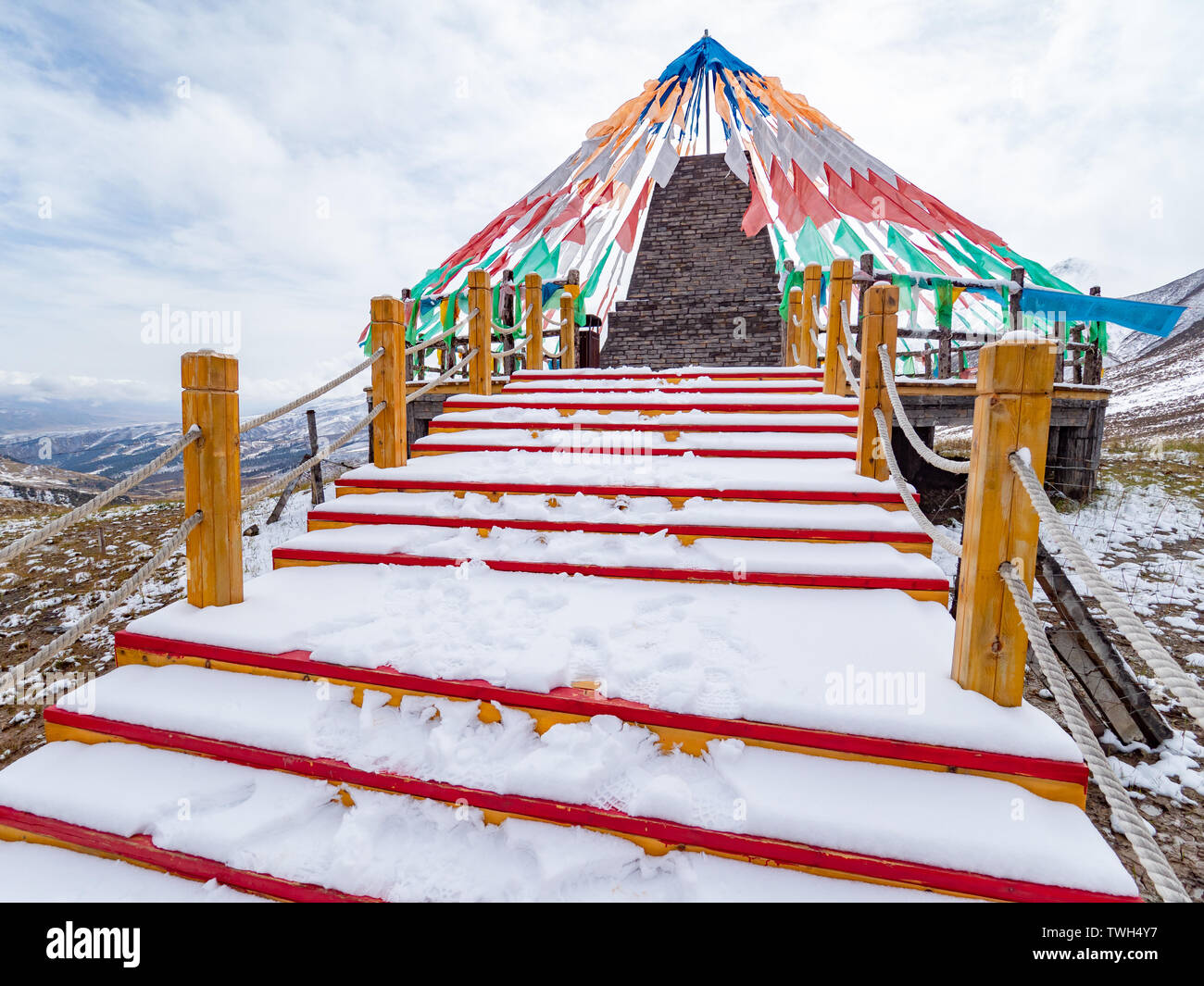 Amidonso scenic spot viewing platform Stock Photo