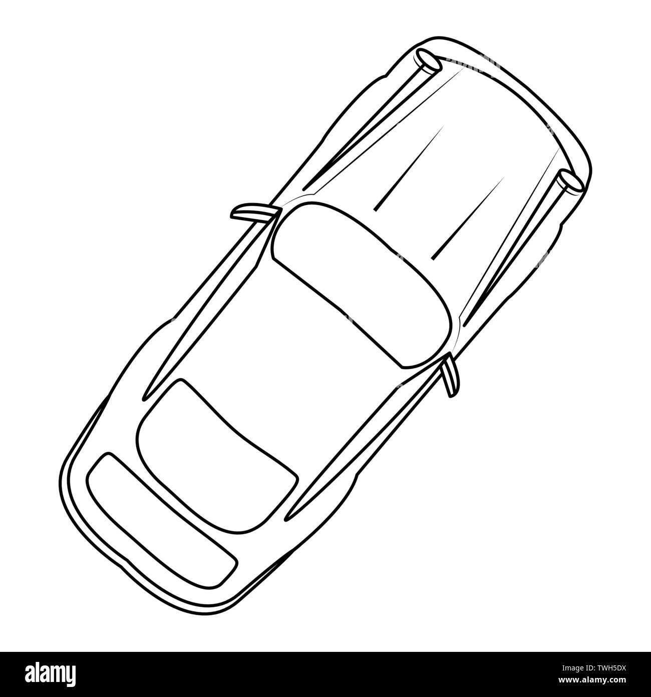 Car Aerial View Drawing