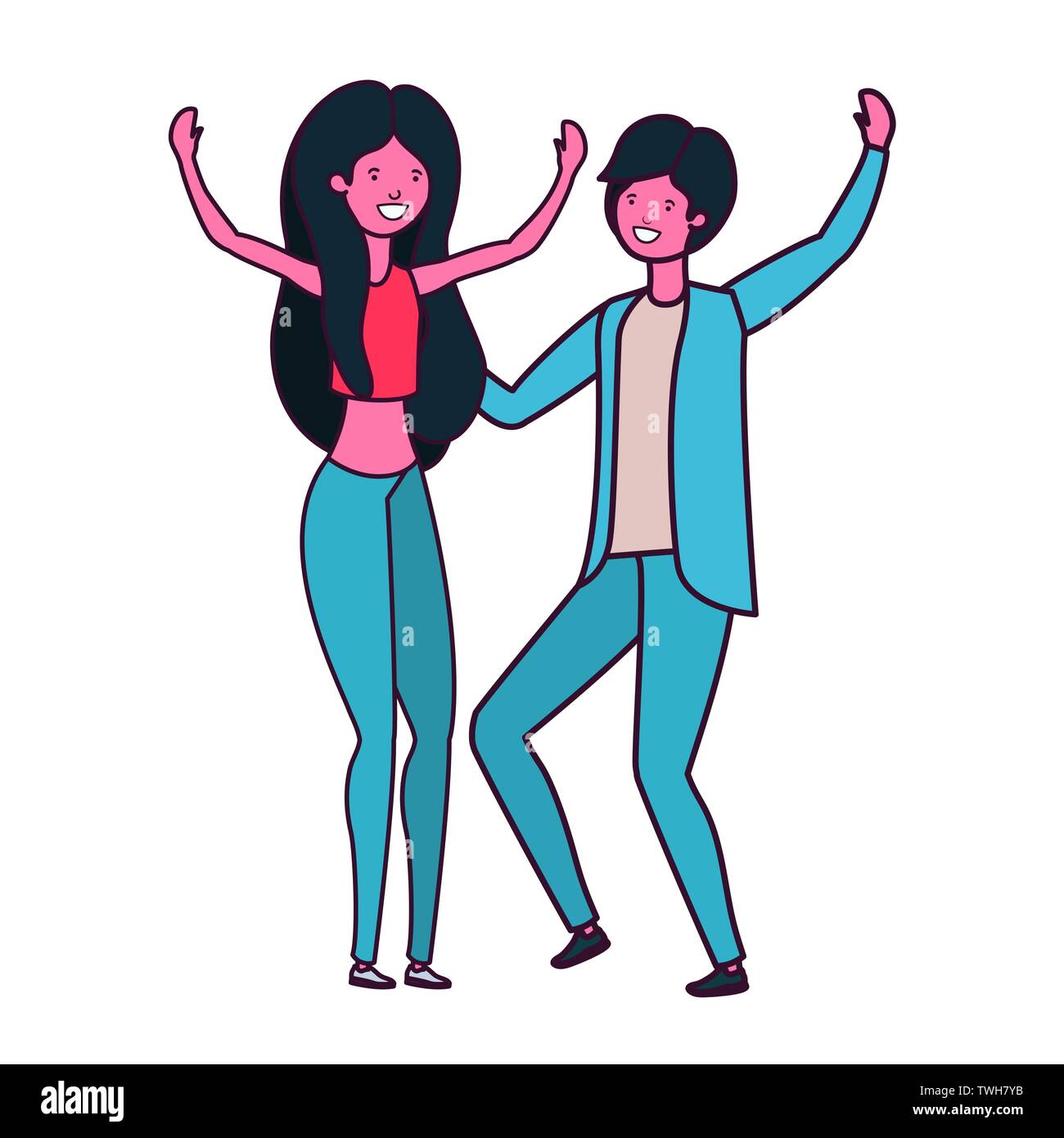 young couple dancing in white background Stock Vector Image & Art - Alamy