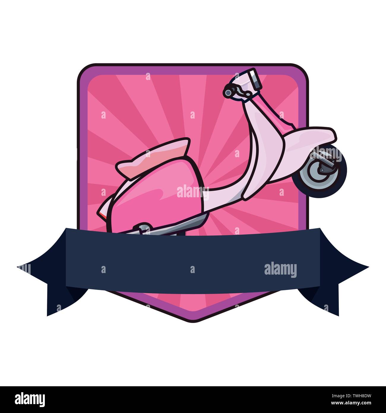 scooter comic pop art on white background vector illustration Stock