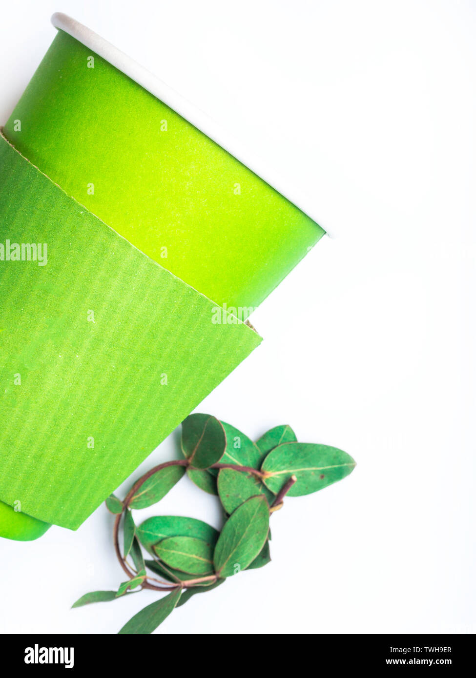 Bio paper cup to go with coffee or tea on white background, BIO PLA ...
