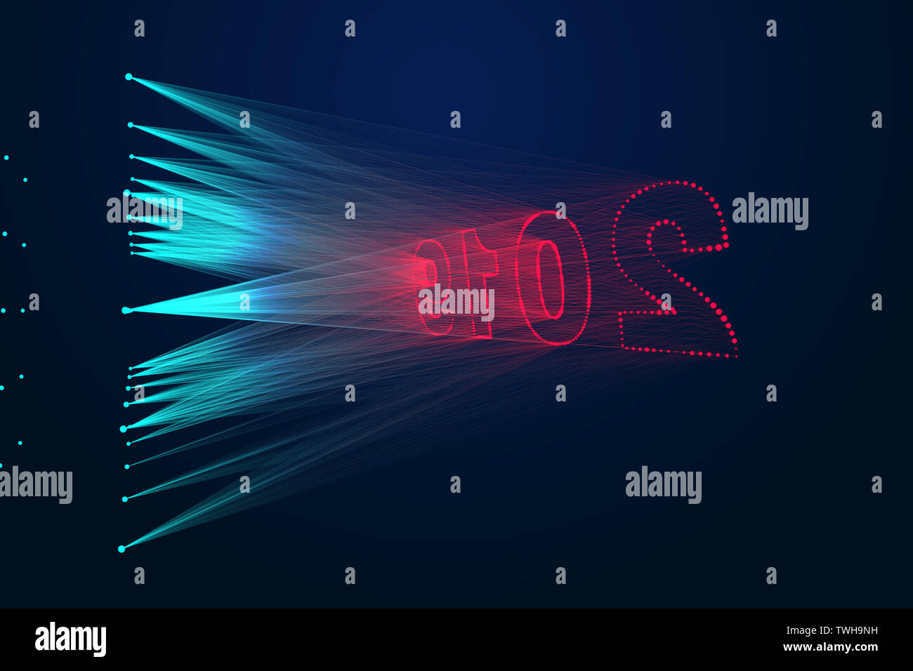Point lines make up 2019 tech sense 3d numbers Stock Photo