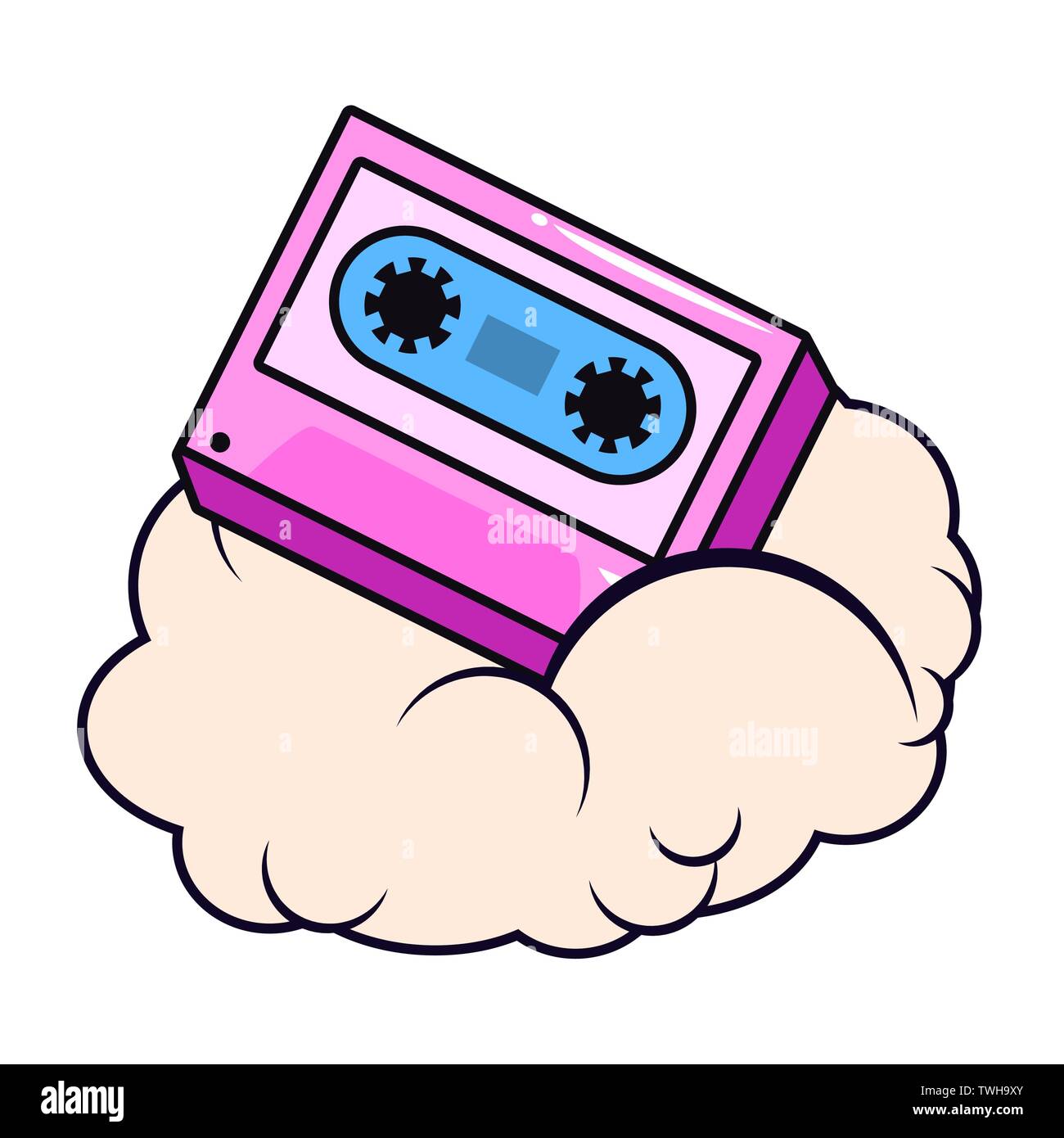 cassette comic pop art on white background vector illustration Stock ...
