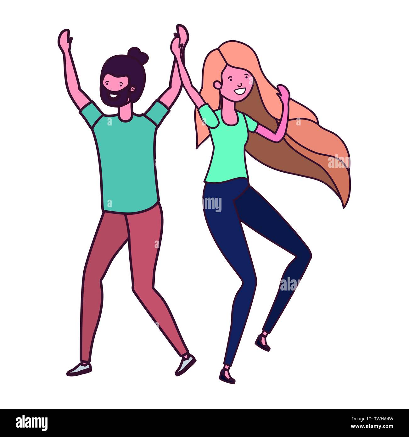 young couple dancing in white background Stock Vector Image & Art - Alamy