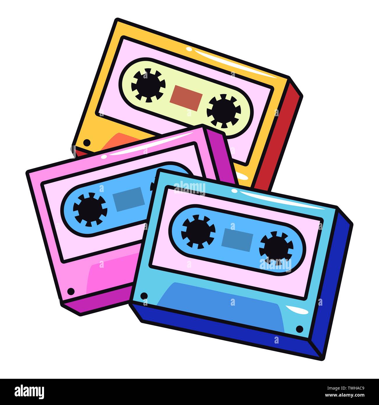 cassettes tape record comic pop art vector illustration Stock Vector Image  & Art - Alamy